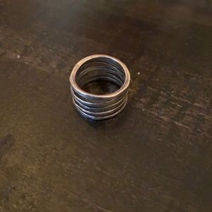 James Avery Stacked Hammered Ring size 6